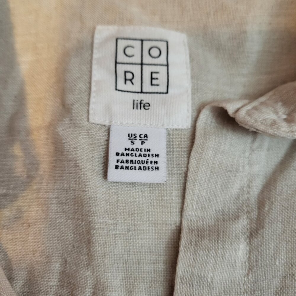 CORE life Sleeveless Blouse with Collar - 100% Linen - Picture 4 of 5